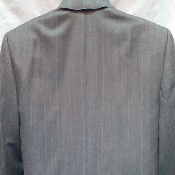 Hickey Freeman Boardman Wool Sport Coat Jacket Gray Herringbone 2 Button 44R - Picture 5 of 10